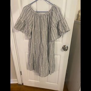 Max Studio Casual Short Sleeve Off The Shoulder Mini Dress